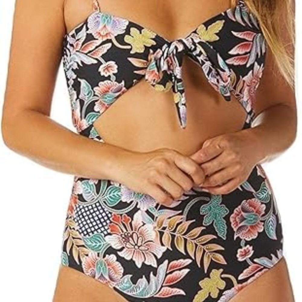 NWT RaisIns Indo Bloom Printed Puerto Vallarta Cheeky One-Piece Swimsuit